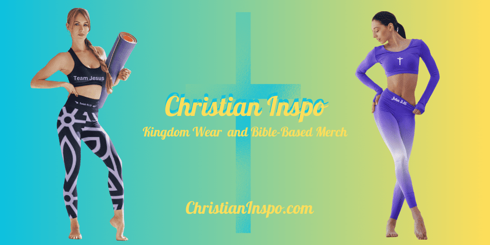 Christian Inspo Kingdom Wear and Bible-Based Merch John 3:16 Orange & Silver High Waisted Yoga Leggings