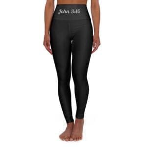 1012428699451430168_2048.jpeg John 3:16 Black & Silver High Waisted Yoga Leggings