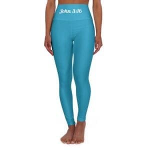 10406311632859513745_2048.jpeg John 3:16 Teal & White High Waisted Yoga Leggings
