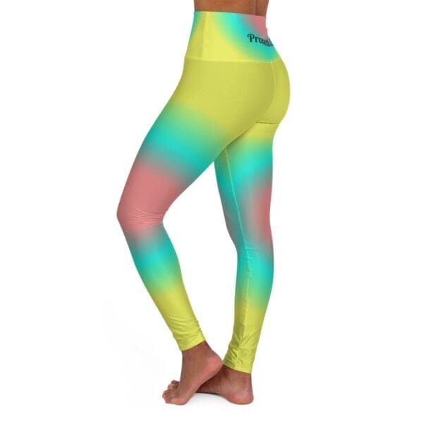 Proverbs 3:5 Pink, Teal & Yellow Gradient High Waisted Yoga Leggings