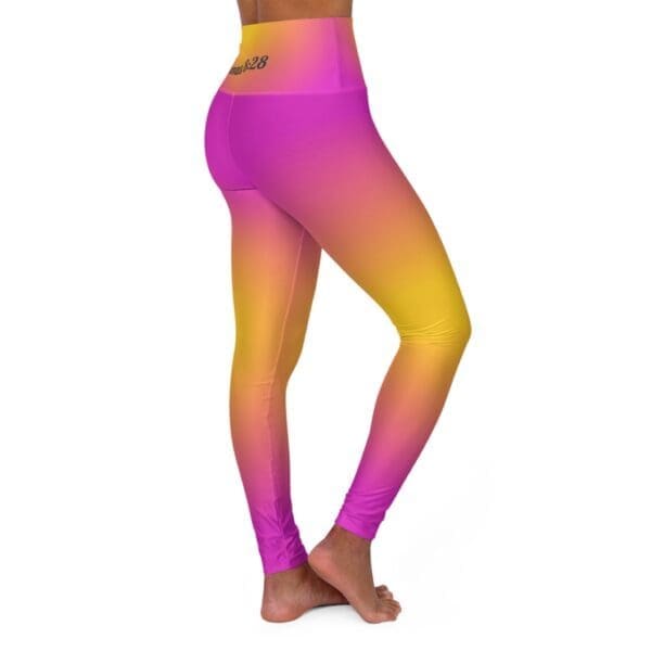 Romans 8:28 Pink & Yellow Gradient High Waisted Yoga Leggings