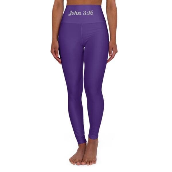 12392490583028278585_2048.jpeg John 3:16 Purple & Silver High Waisted Yoga Leggings
