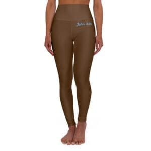 John 3:16 Brown & Baby Blue High Waisted Yoga Leggings