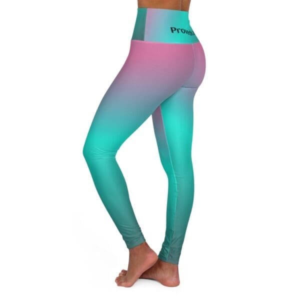 Proverbs 3:5 Black, Teal & Purple Gradient High Waisted Yoga Leggings