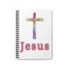 Jesus Multicolored Cross Ruled Lined Spiral Notebook