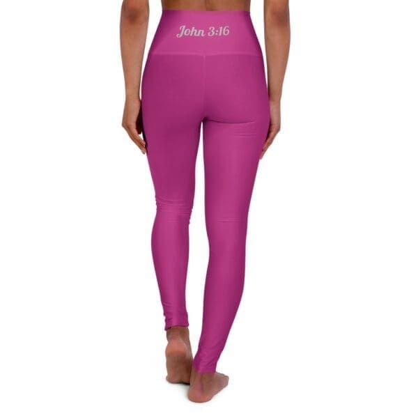 John 3:16 Pink & Silver High Waisted Yoga Leggings