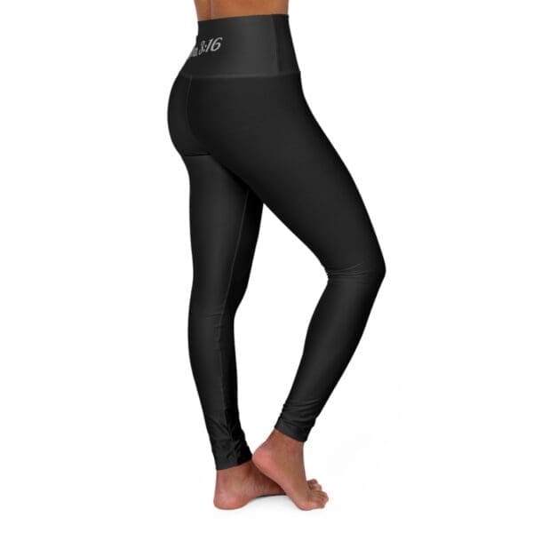John 3:16 Black & Silver High Waisted Yoga Leggings
