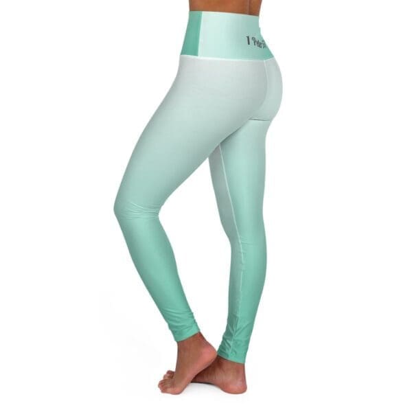 1 Peter 5:7 Teal & White Gradient High Waisted Yoga Leggings