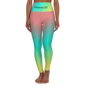 15786590721451238876_2048.jpeg Proverbs 3:5 Pink, Teal & Yellow Gradient High Waisted Yoga Leggings