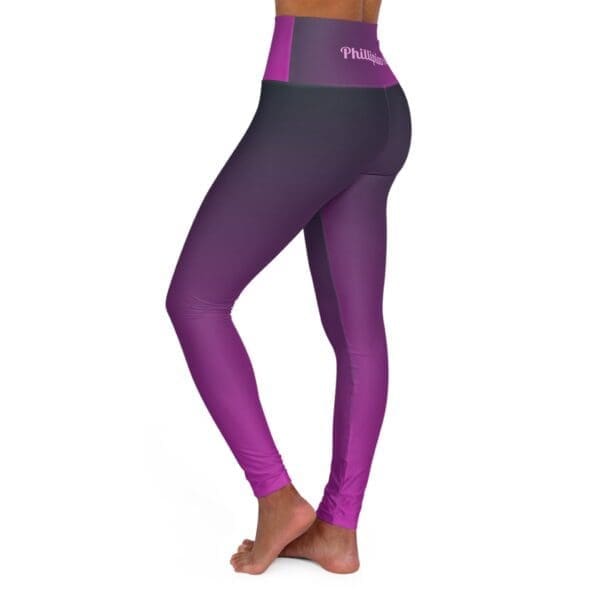Phillipians 4:13 Black & Purple Gradient High Waisted Yoga Leggings