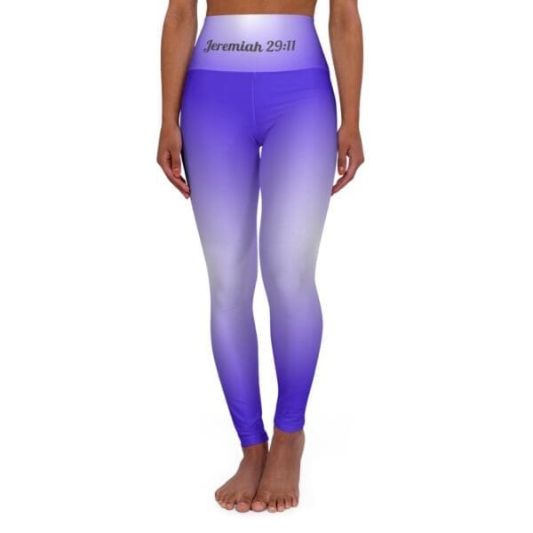 Jeremiah 29:11 Navy & White Gradient High Waisted Yoga Leggings