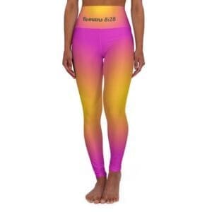 Romans 8:28 Pink & Yellow Gradient High Waisted Yoga Leggings