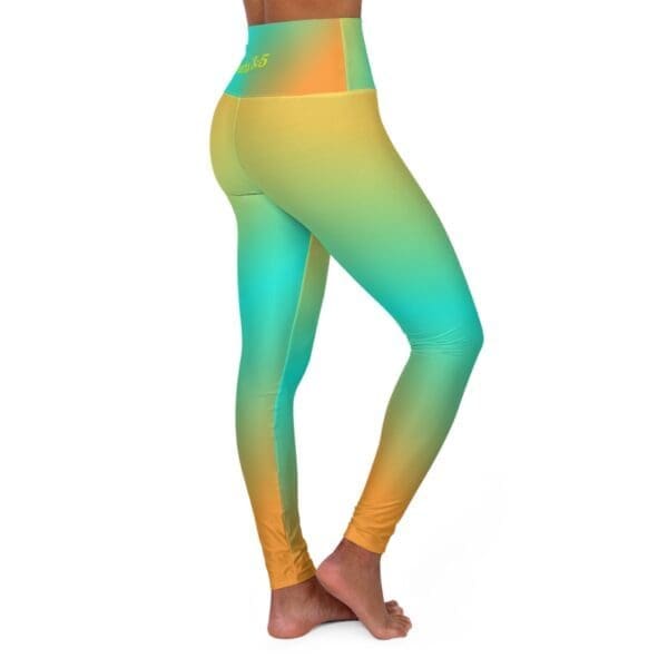 Proverbs 3:5 Yellow, Teal & Orange Gradient High Waisted Yoga Leggings