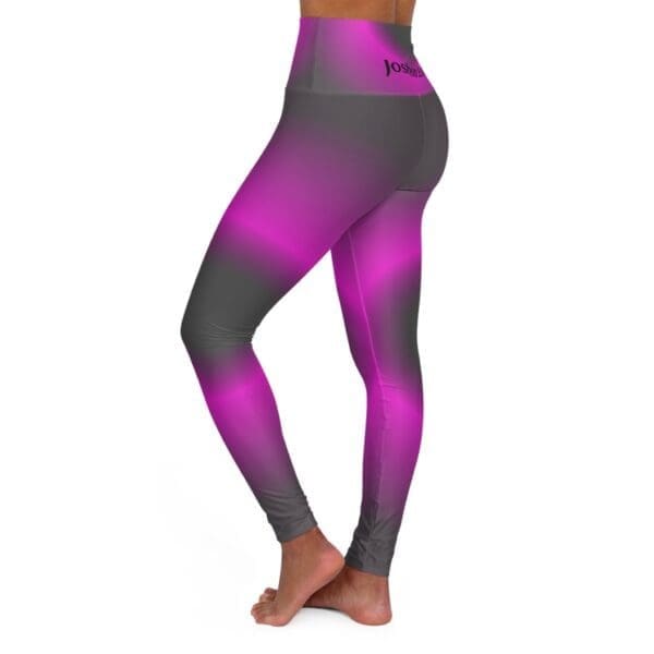 Joshua 1:9 Black & Purple Gradient High Waisted Yoga Leggings