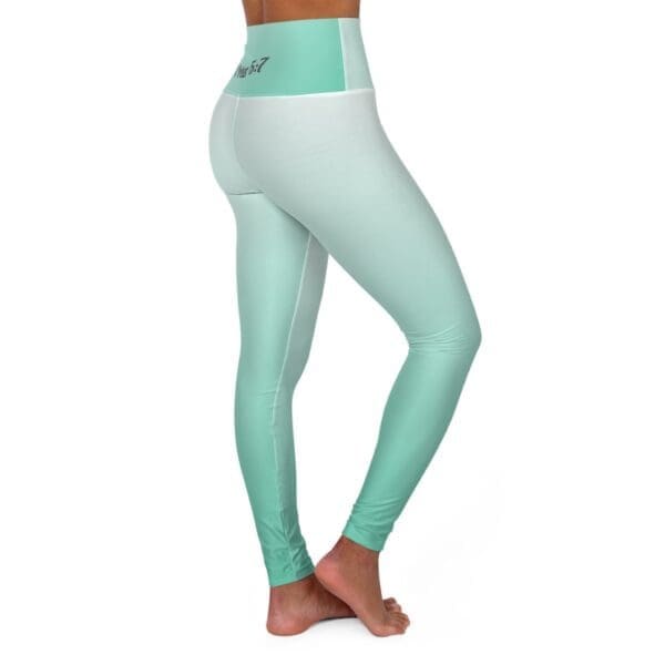 1 Peter 5:7 Teal & White Gradient High Waisted Yoga Leggings
