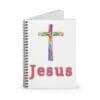 Jesus Multicolored Cross Ruled Lined Spiral Notebook