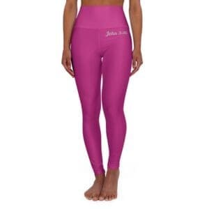 John 3:16 Plum & Silver High Waisted Yoga Leggings