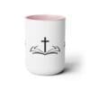 I I Start My Mornings with Jesus Two-Tone, 15oz Coffee Mugs