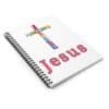 Jesus Multicolored Cross Ruled Lined Spiral Notebook