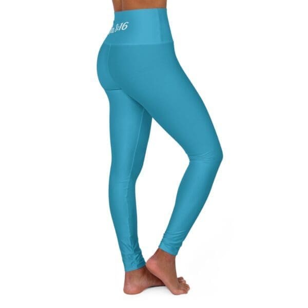 John 3:16 Teal & White High Waisted Yoga Leggings