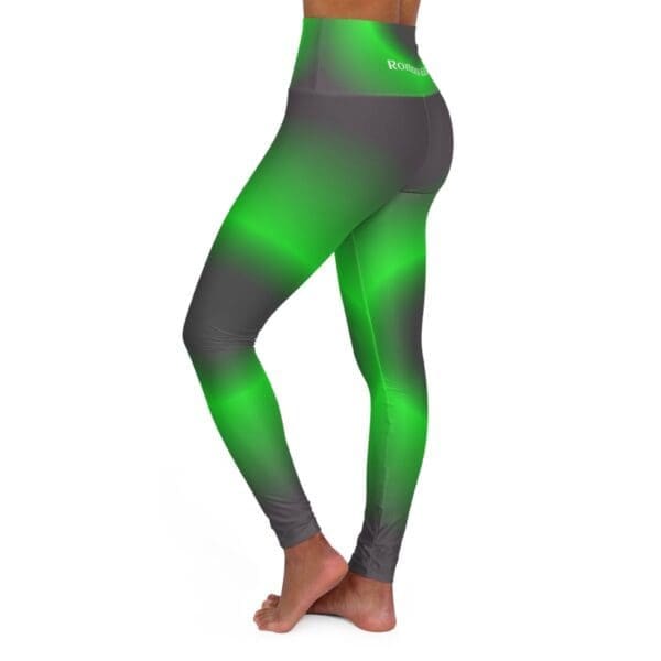 Romans 6:23 Black & Green Gradient High Waisted Yoga Leggings