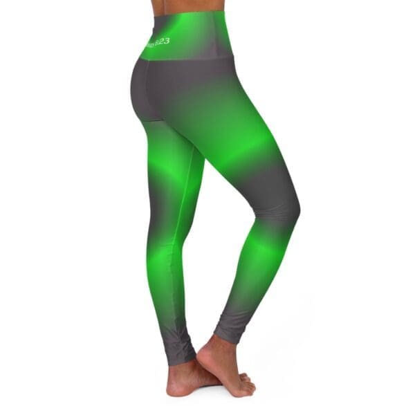 Romans 6:23 Black & Green Gradient High Waisted Yoga Leggings