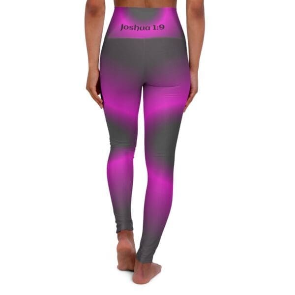 Joshua 1:9 Black & Purple Gradient High Waisted Yoga Leggings