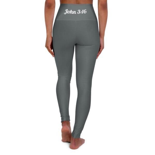 John 3:16 Silver & White High Waisted Yoga Leggings