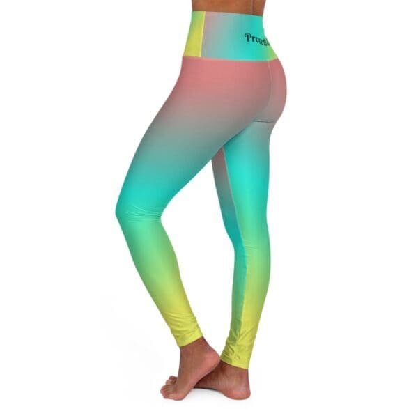 Proverbs 3:5 Pink, Teal & Yellow Gradient High Waisted Yoga Leggings