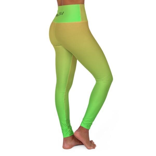 Psalm 23:1 Orange & Green Gradient High Waisted Yoga Leggings