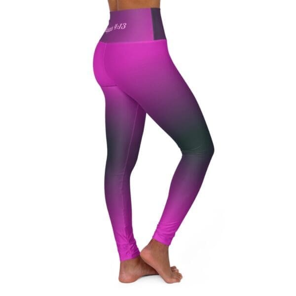 Phillipians 4:13 Purple & Black Gradient High Waisted Yoga Leggings
