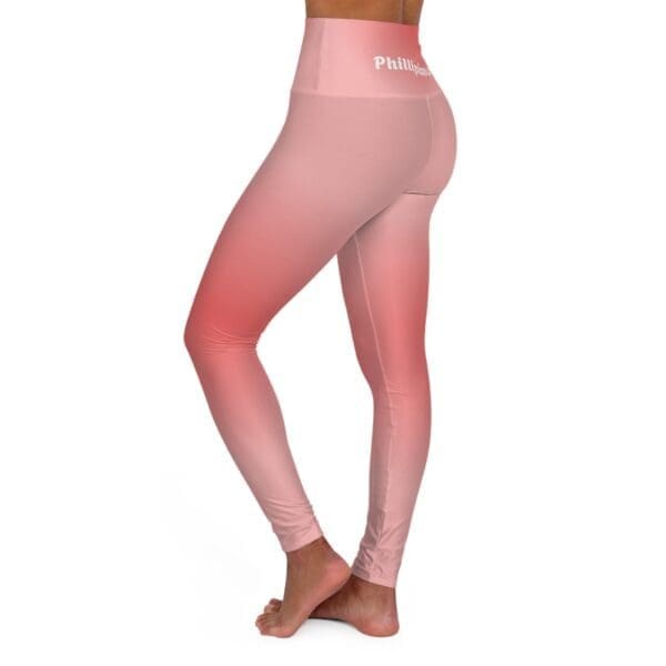 Phillipians 4:13 Red & Pink Gradient High Waisted Yoga Leggings