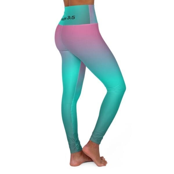 Proverbs 3:5 Black, Teal & Purple Gradient High Waisted Yoga Leggings