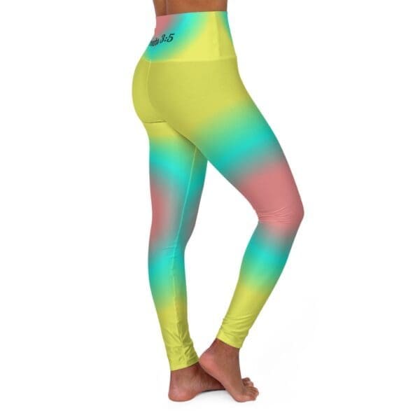 Proverbs 3:5 Pink, Teal & Yellow Gradient High Waisted Yoga Leggings
