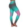 Joshua 1:9 Black, Pink, & Teal Gradient High Waisted Yoga Leggings