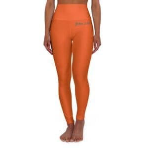 John 3:16 Orange & Silver High Waisted Yoga Leggings